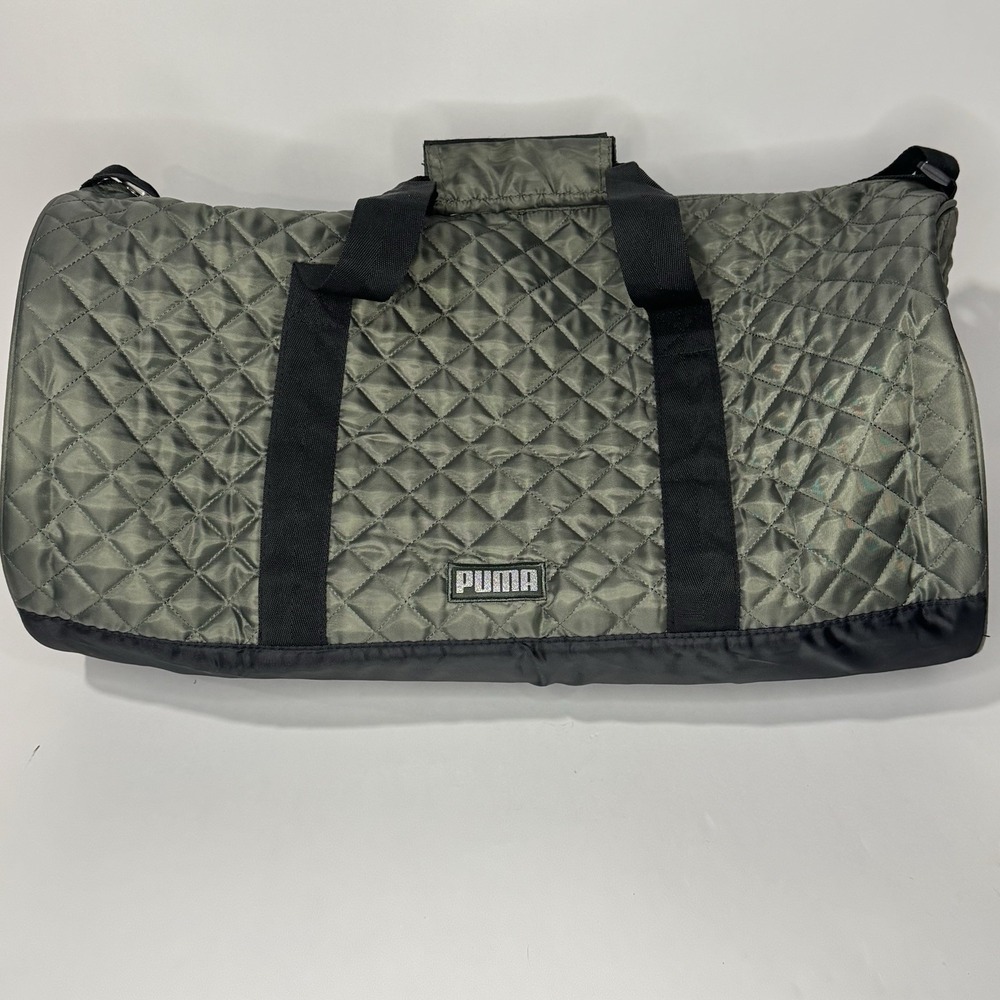 PUMA Quilted Duffel Bag Green Black